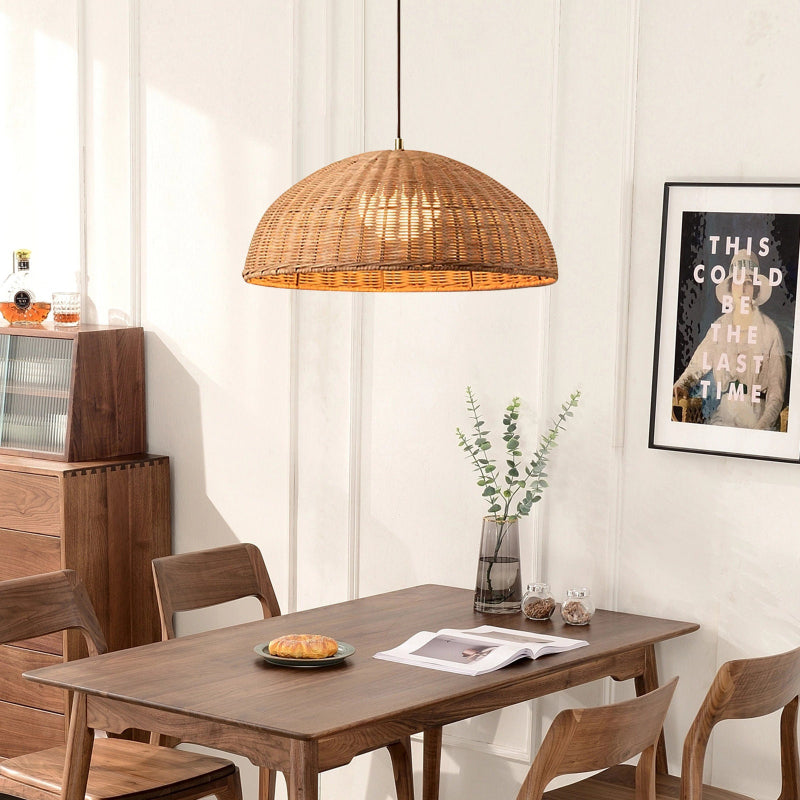 Coastal Rattan Hat Shade Pendant