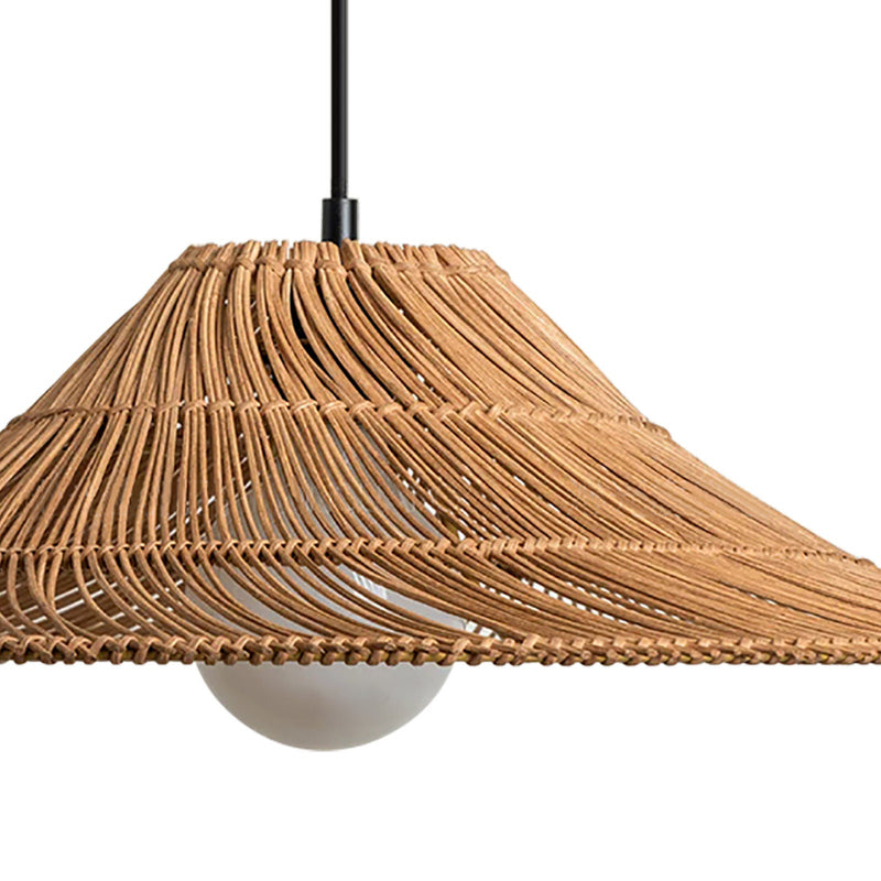 Coastal Rattan Hat Shade Pendant