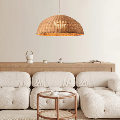 Coastal Rattan Hat Shade Pendant
