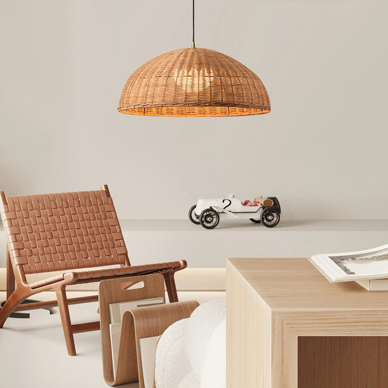Coastal Rattan Hat Shade Pendant