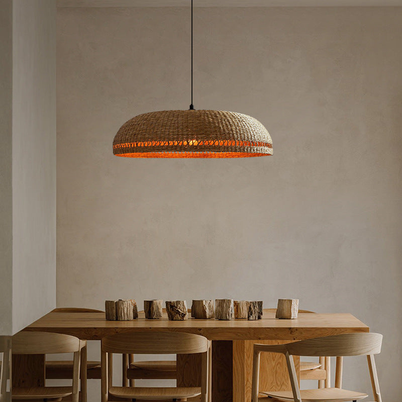 Retro Handwoven Rattan Pendant Lamp