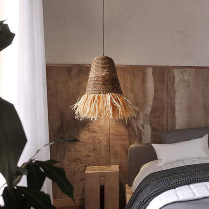 Seagrass Fringe Pendant Light