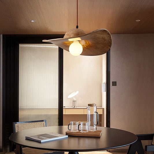 Straw Hat Resin Pendant Light