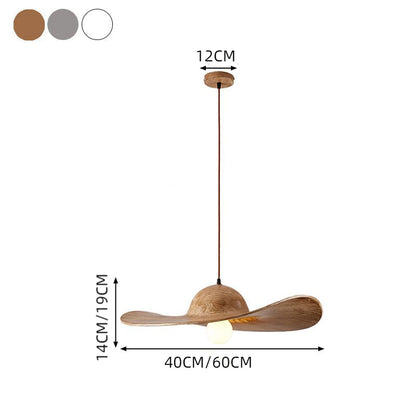 Straw Hat Resin Pendant Light