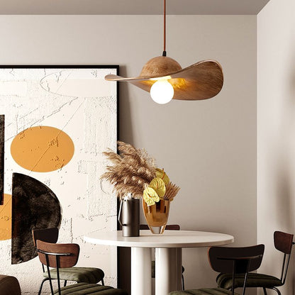 Straw Hat Resin Pendant Light