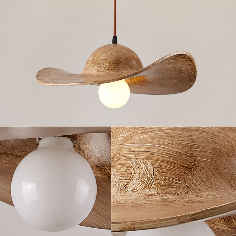 Straw Hat Resin Pendant Light