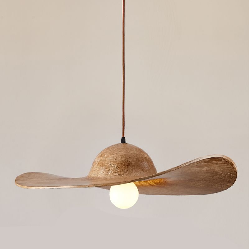 Straw Hat Resin Pendant Light