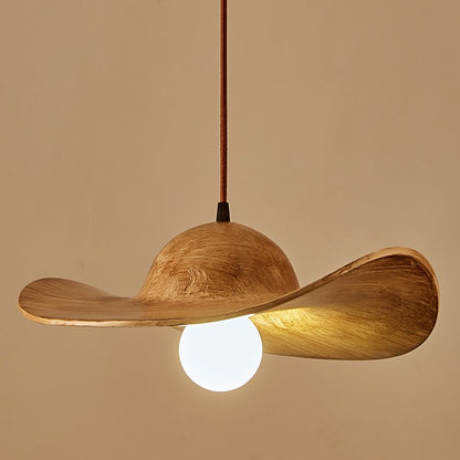 Straw Hat Resin Pendant Light