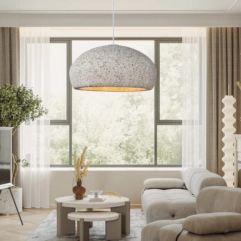 Speckled Oval Cream Pendant Light