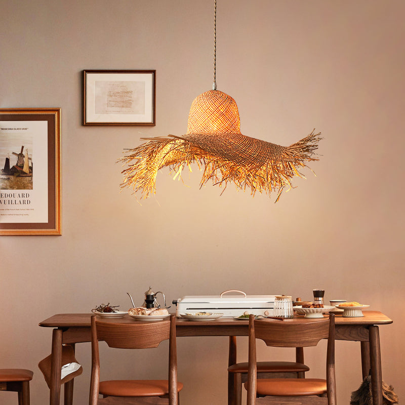Handmade Straw Coastal Pendant Light