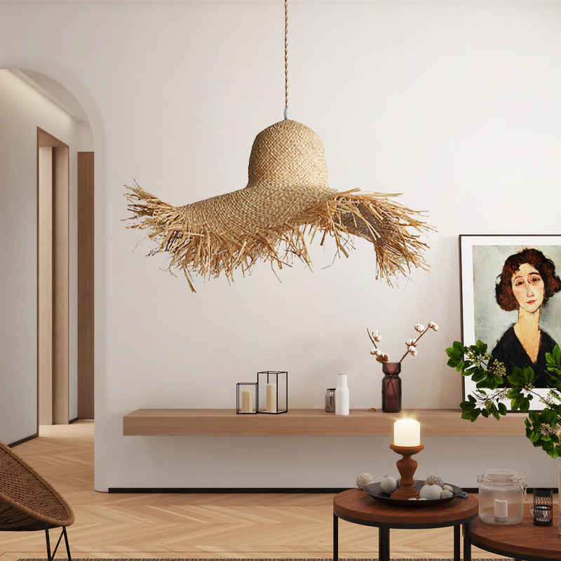 Handmade Straw Coastal Pendant Light