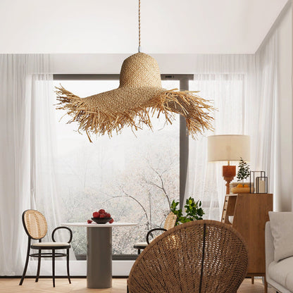 Handmade Straw Coastal Pendant Light