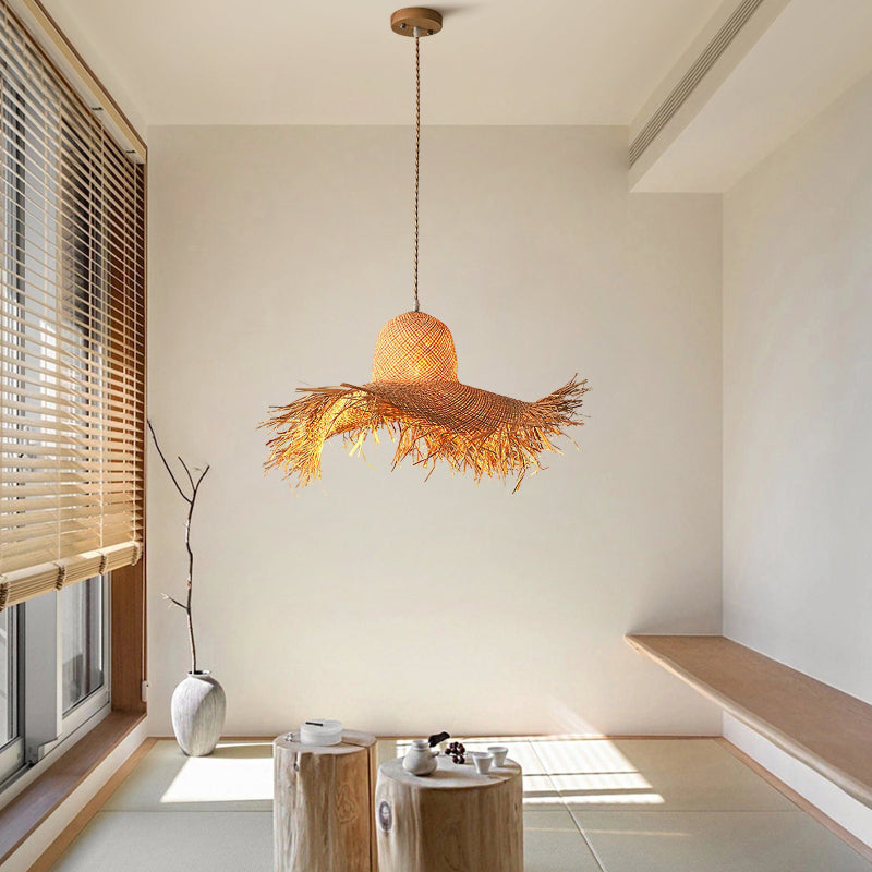 Handmade Straw Coastal Pendant Light