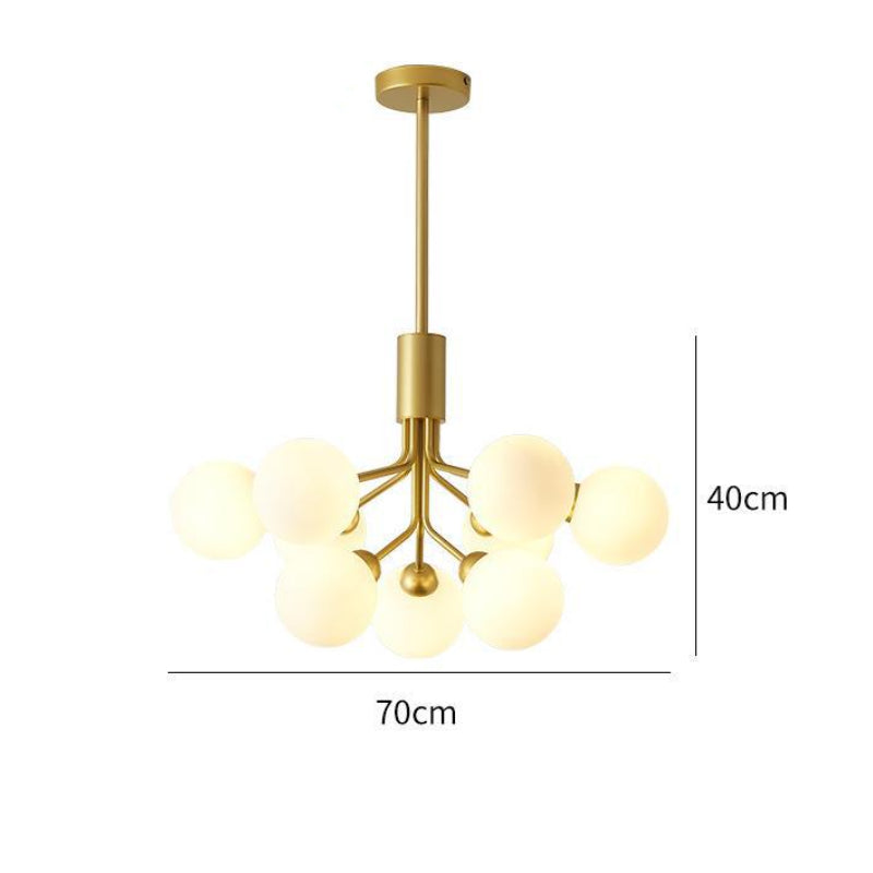 Gold Branching Globe Chandelier