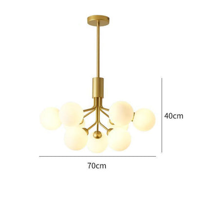 Gold Branching Globe Chandelier