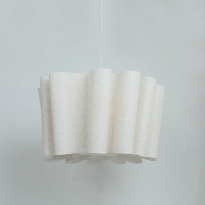 Wavy Ruffled Linen Drum Pendant