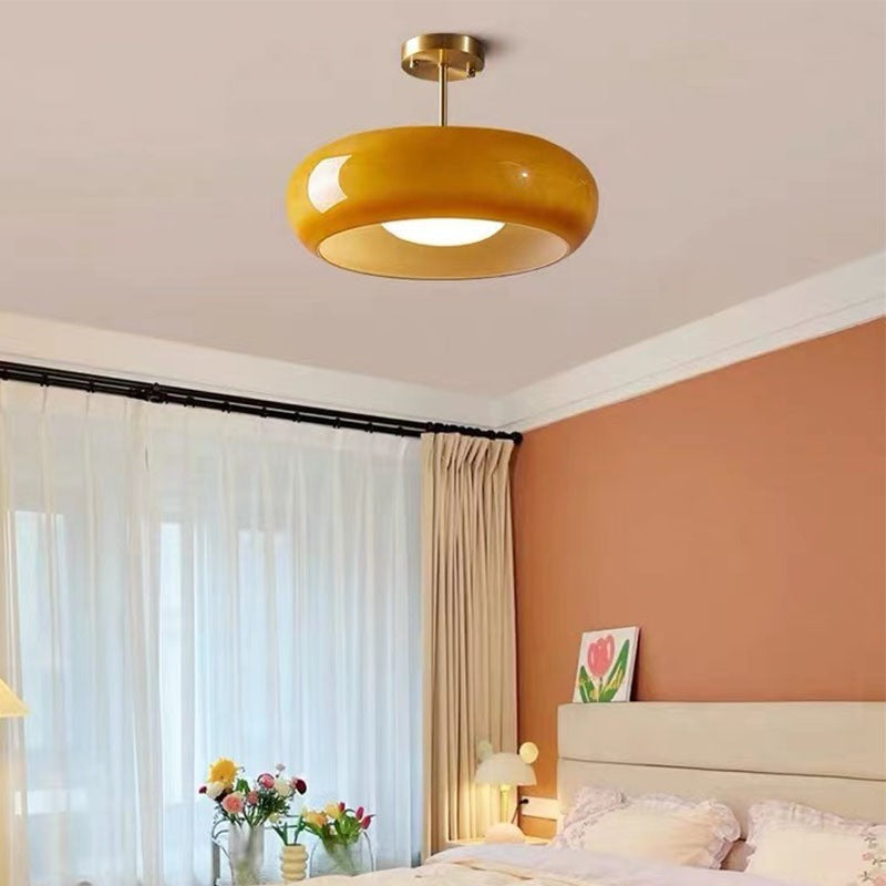 Vintage Glass Flush Ceiling Light