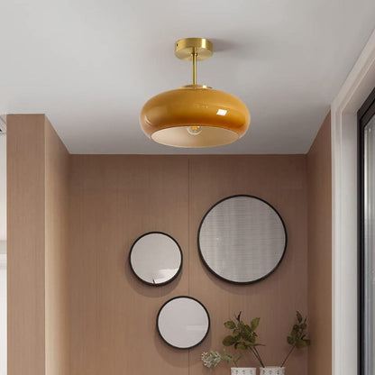 Vintage Glass Flush Ceiling Light