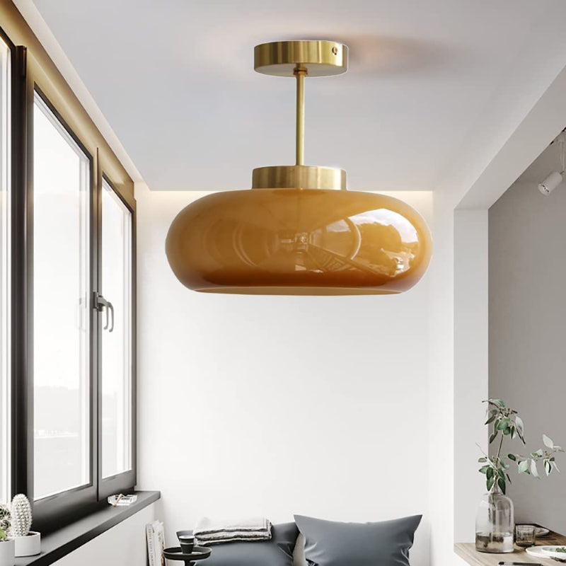 Vintage Glass Flush Ceiling Light