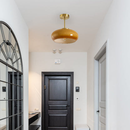 Vintage Glass Flush Ceiling Light