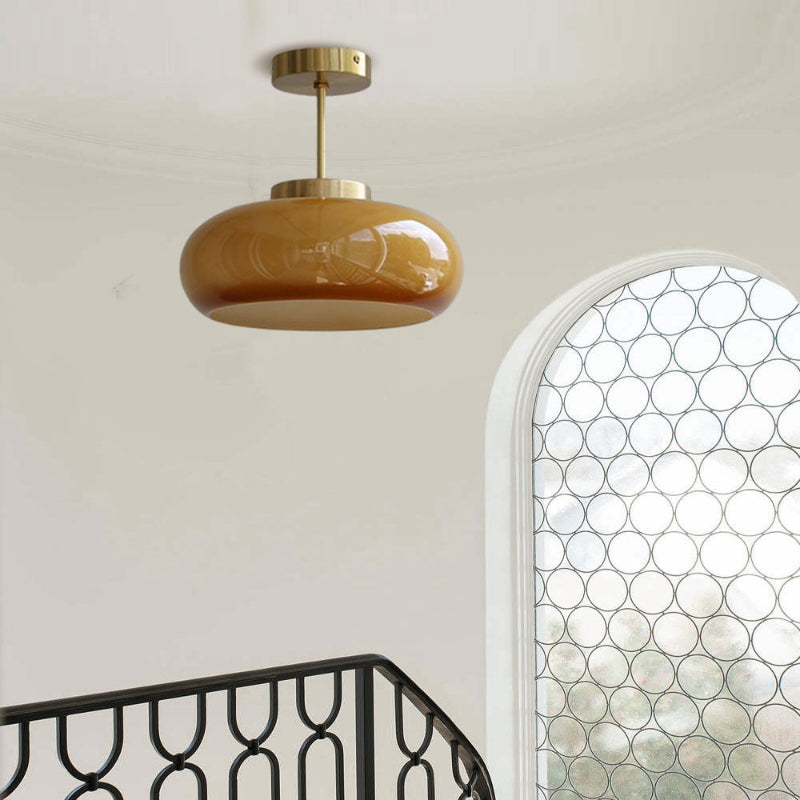 Vintage Glass Flush Ceiling Light