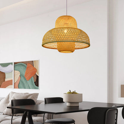 Natural Rattan Woven Pendant Light