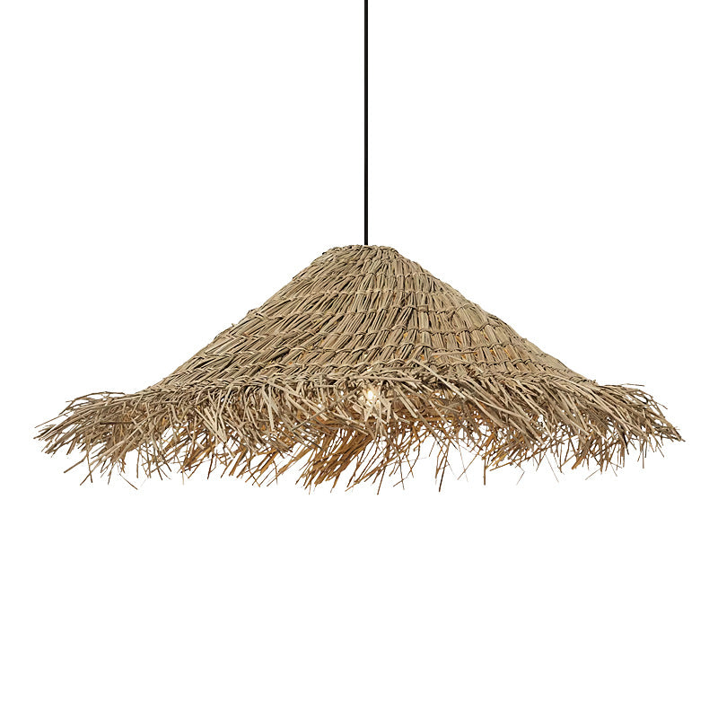 Rattan Tasselled Straw Hat Pendant