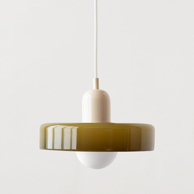 Colourful Glass Brim Shade Pendant