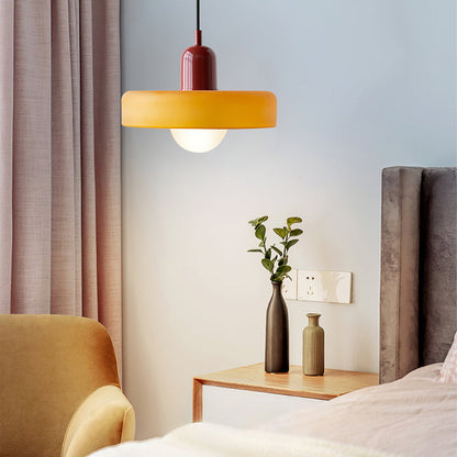 Colourful Glass Brim Shade Pendant