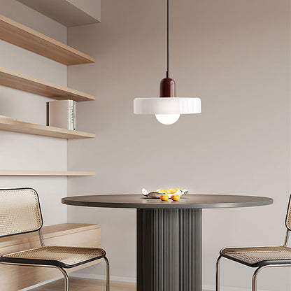 Colourful Glass Brim Shade Pendant