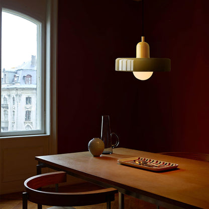 Colourful Glass Brim Shade Pendant