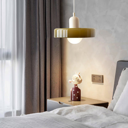 Colourful Glass Brim Shade Pendant