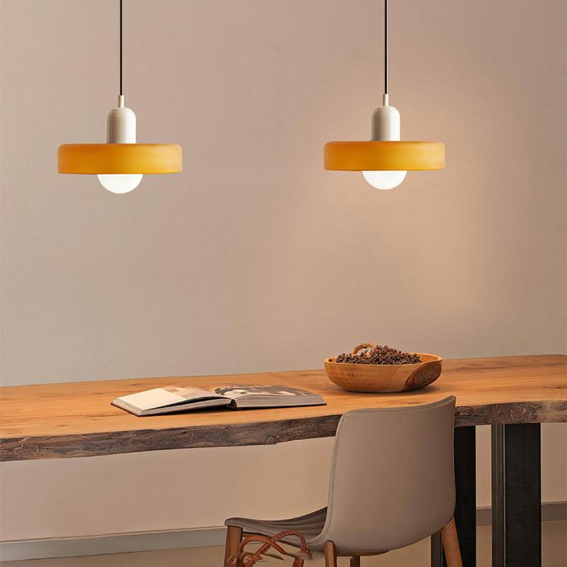 Colourful Glass Brim Shade Pendant
