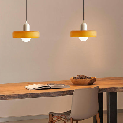 Colourful Glass Brim Shade Pendant