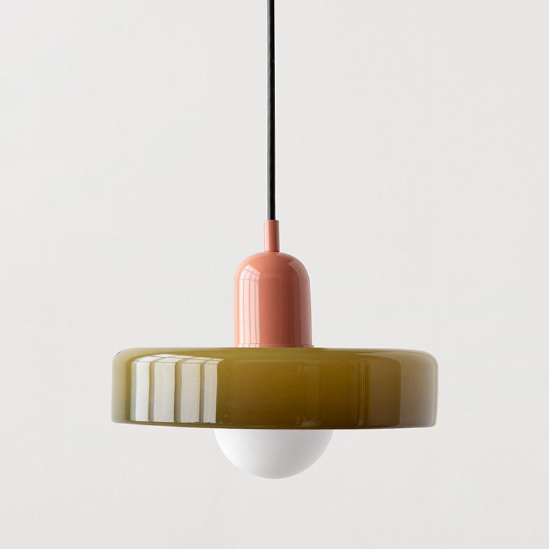 Colourful Glass Brim Shade Pendant