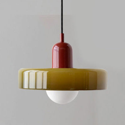 Colourful Glass Brim Shade Pendant