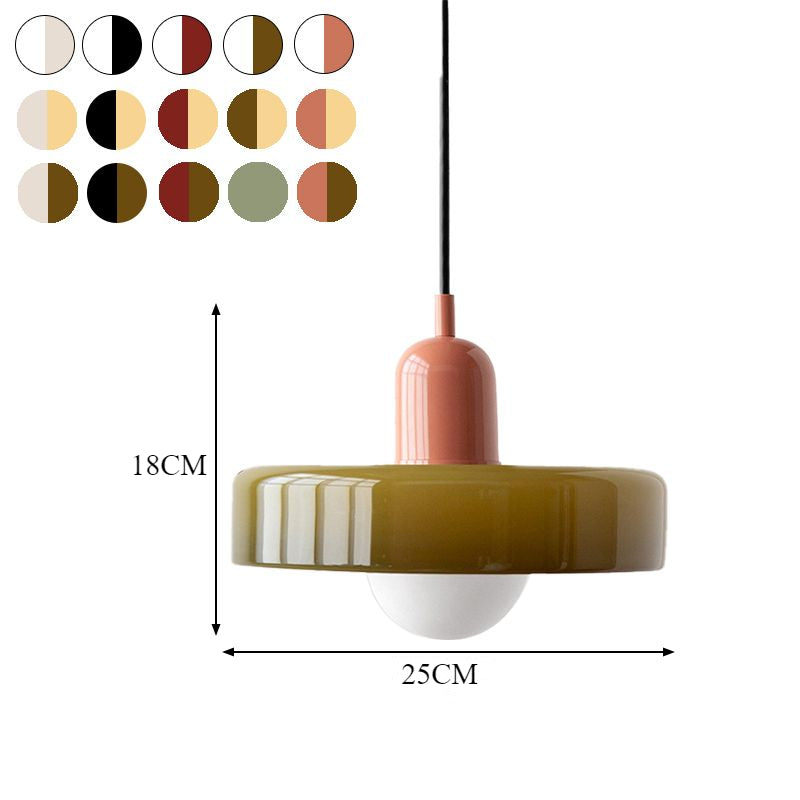 Colourful Glass Brim Shade Pendant