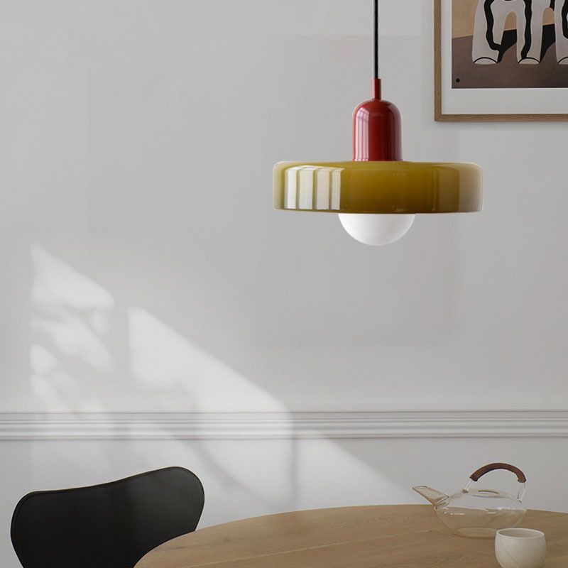 Colourful Glass Brim Shade Pendant