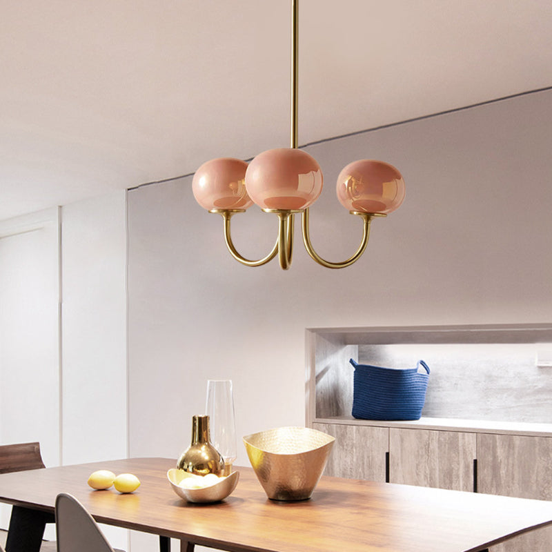 Candy Colour Gooseneck Globe Chandelier