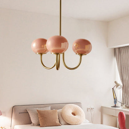 Candy Colour Gooseneck Globe Chandelier