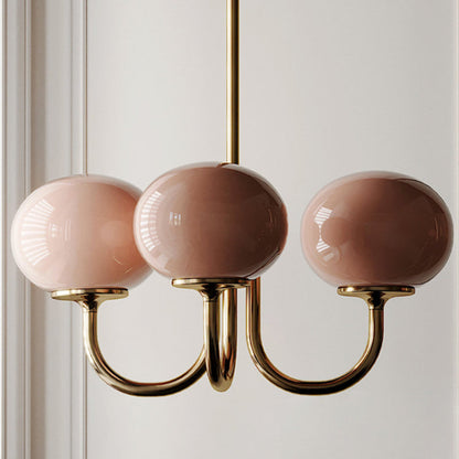 Candy Colour Gooseneck Globe Chandelier
