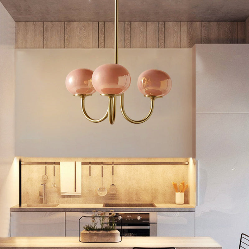 Candy Colour Gooseneck Globe Chandelier