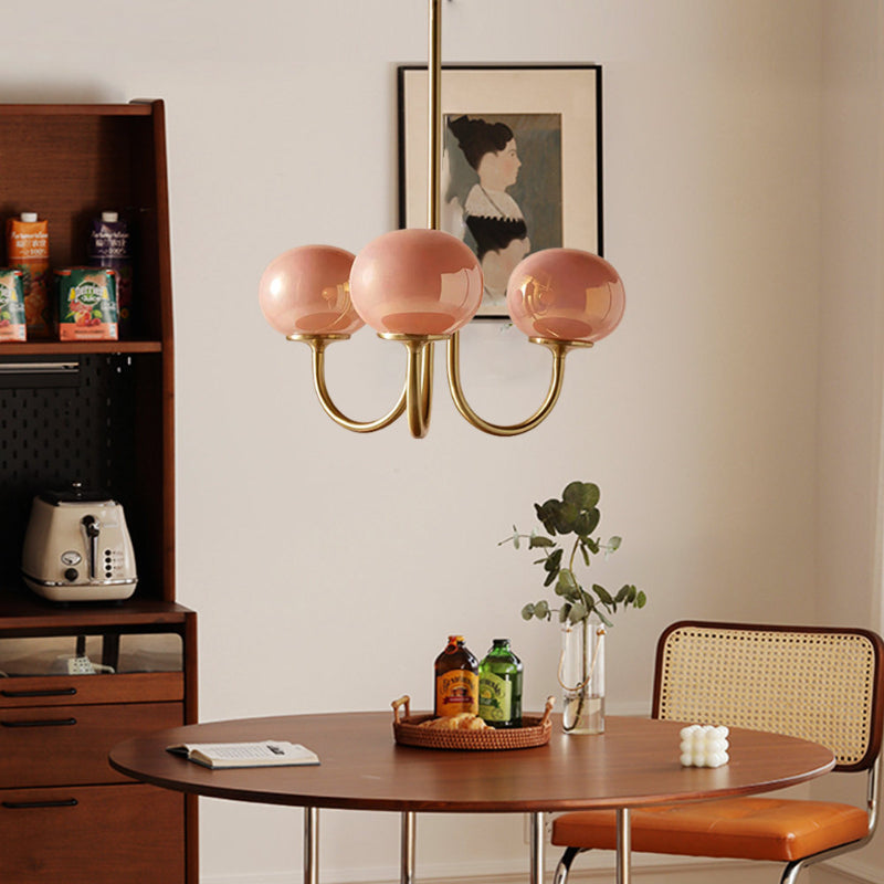 Candy Colour Gooseneck Globe Chandelier