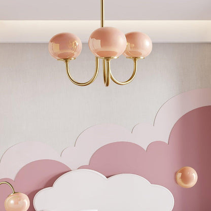 Candy Colour Gooseneck Globe Chandelier