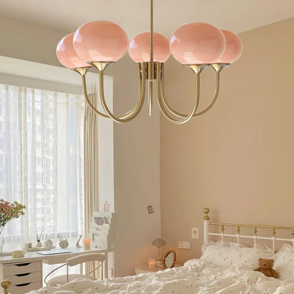 Candy Colour Gooseneck Globe Chandelier