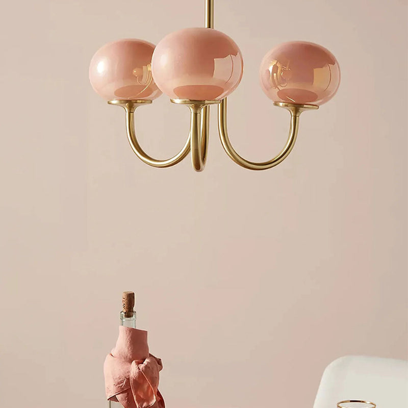 Candy Colour Gooseneck Globe Chandelier