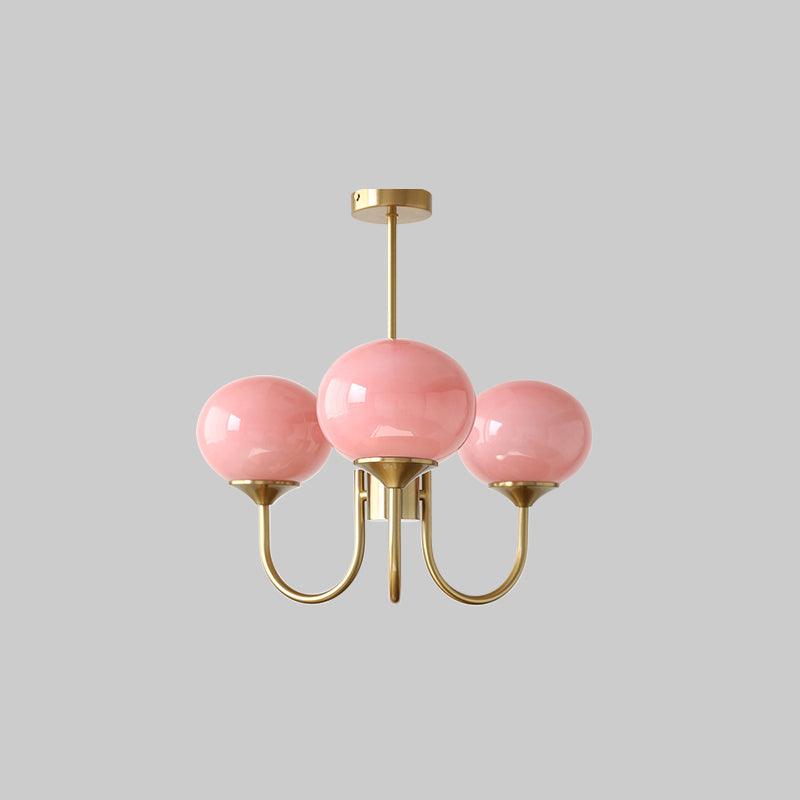 Candy Colour Gooseneck Globe Chandelier