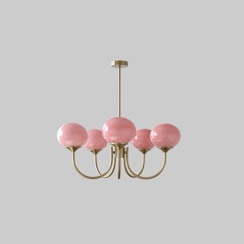 Candy Colour Gooseneck Globe Chandelier