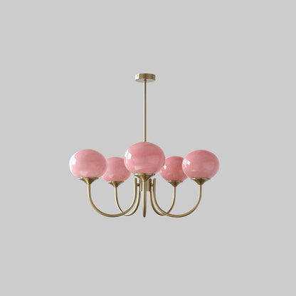 Candy Colour Gooseneck Globe Chandelier