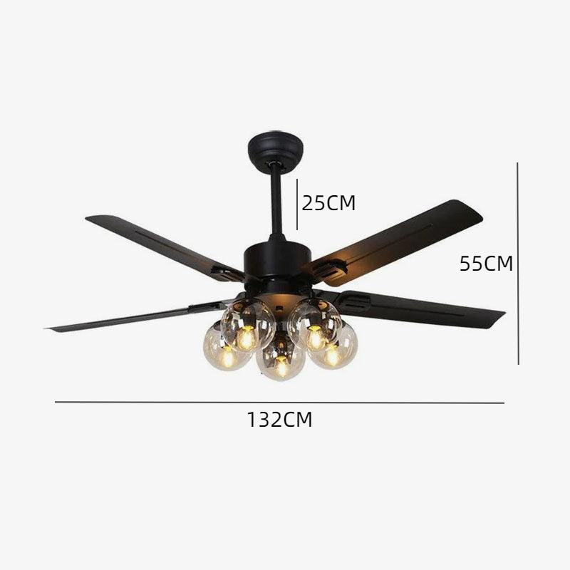 Black Vintage 52 inch Ceiling Fan